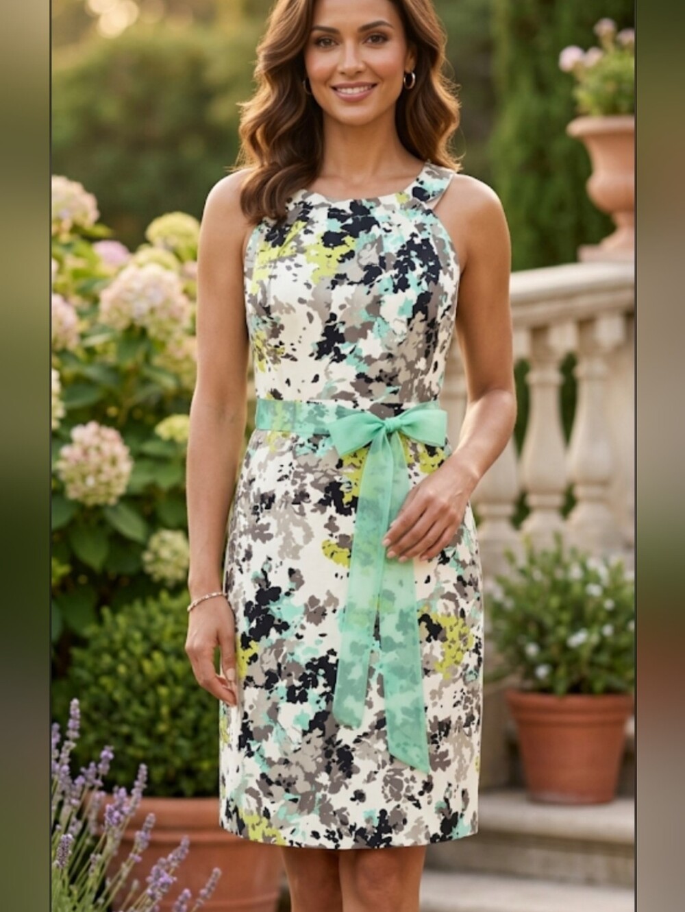 ​Reception New York Abstract Floral Dress Size 10 Halter Cocktail SKU (0085)